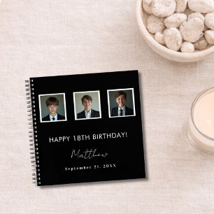 Livre d'or anniversaire noir blanc photo nom