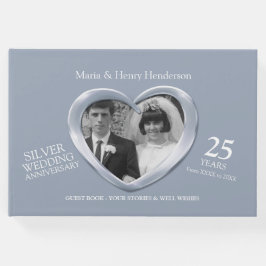 Livre D'or Anniversaire Silver Coeurs photo mariage 25 ans
