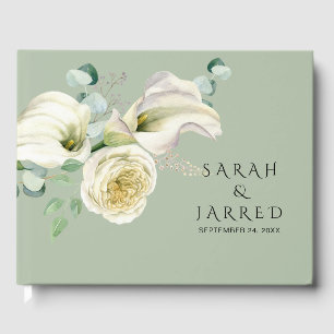 Livre D'or Aquarelle Blanc Calla Lilies Bouquet
