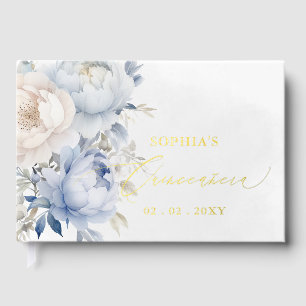 Livre D'or Aquarelle bleu Dusty Floral Quinceañera