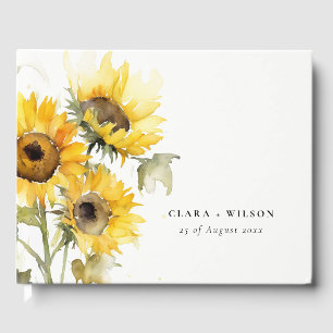 Livre D'or Aquarelle Boho minimale Tournesol Mariage rustique