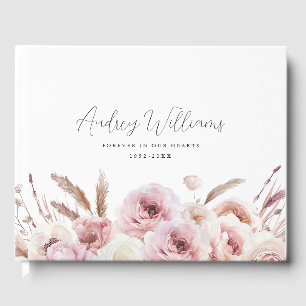 Livre D'or Aquarelle, Bouquet de fleurs, Blanc