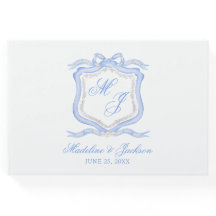 Aquarelle Designer Blue Monogram Crest