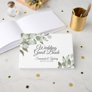 Livre D'or Aquarelle Eucalyptus Elegant Boho Chic Mariage