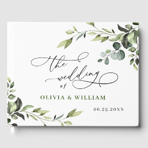 Livre D'or Aquarelle Eucalyptus Mariage de verdure