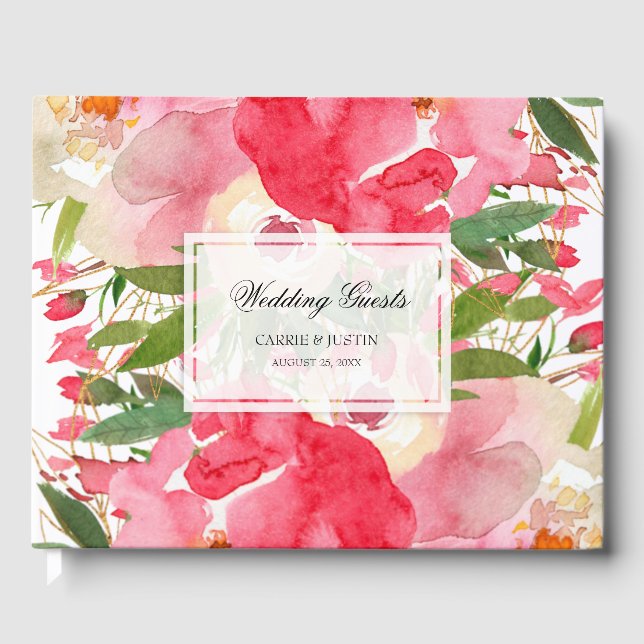 Livre D'or Aquarelle Floral Mariage (Recto)