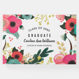 Livre D'or Aquarelle florale moderne Graduation