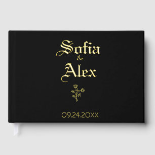 Livre D'or Aquarelle gothique rose mariage noir