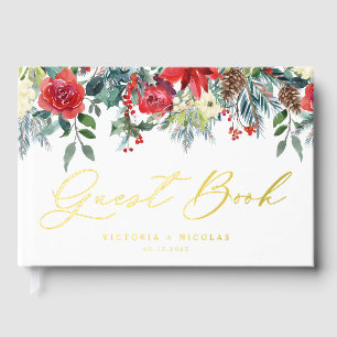 Livre D'or Aquarelle hiver Floral Garland Mariage photo
