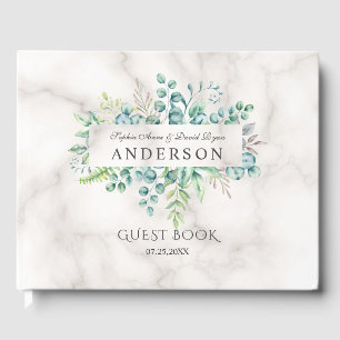 Livre D'or Aquarelle luxuriante Branches d'olive Mariage de c