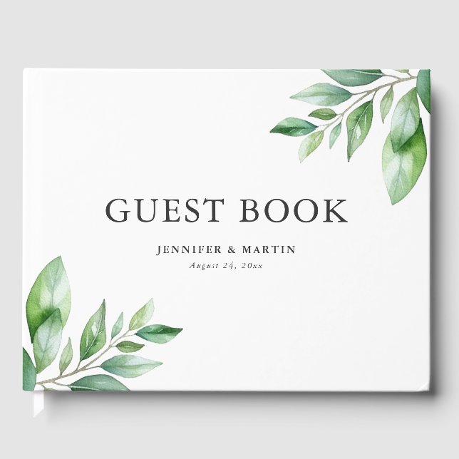 Livre D'or Aquarelle Mariage de verdure (Recto)