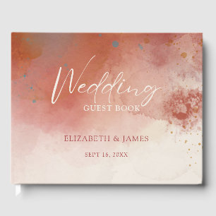 Livre D'or Aquarelle moderne Terracotta Desert Boho Mariage