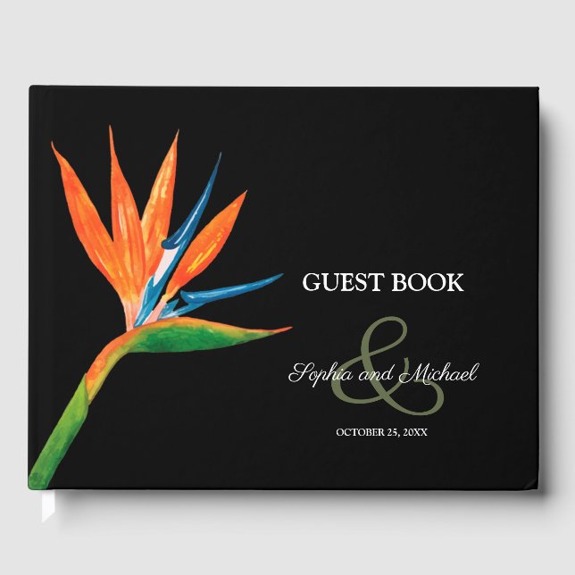 Livre D'or Aquarelle Oiseau du Mariage Paradise (Recto)