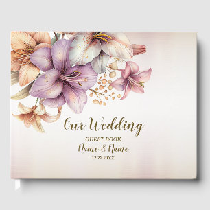 Livre D'or Aquarelle Party Boho rose Fleurs Élégant
