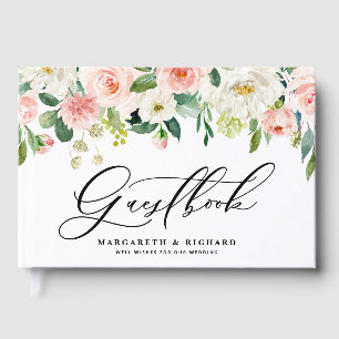 Livre D'or Aquarelle Romantique Pêche Florales II Mariage