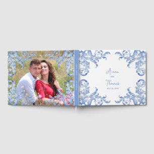 Livre D'or Aquarelle Royal Bleue Douce