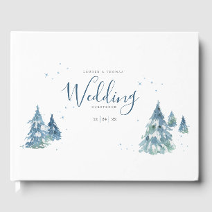 Livre D'or Aquarelle Rustique Arbre d'hiver Mariage