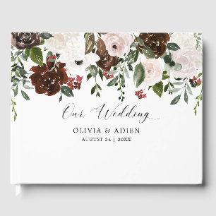 Livre D'or Aquarelle rustique Floral Mariage géométrique