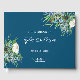 Livre D'or Aquarelle Succulent bouquet floral Mariage Boho