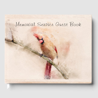 Livre D'or Aquarelle Sympathie Cardinale En Mémoire