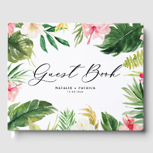 Livre D'or Aquarelle Tropical Floral Mariage