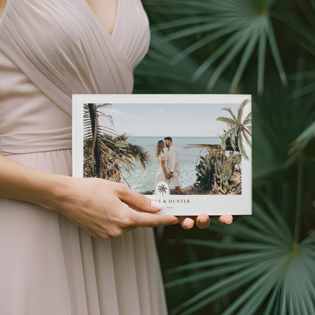 Livre D'or Aquarelle tropicale Palmiers Mariage Photo (Tropical Watercolor Palm Trees Wedding Photo Guest Book)