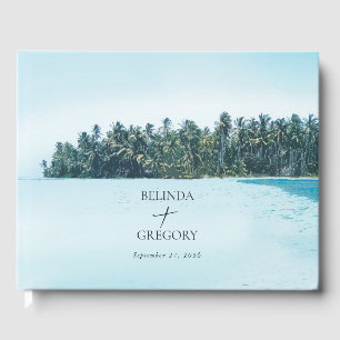 Livre D'or Aquarelle tropicale Palms & Mariage de plage