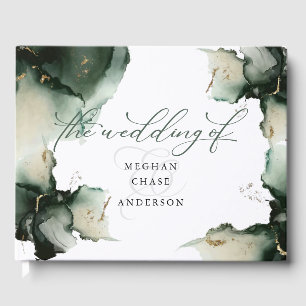 Livre d'or Aquarelle Vert Sauge Abstrait
