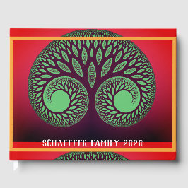 Livre D'or Arbre de vie fractal moderne Réunion familiale