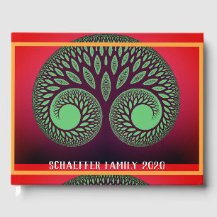 Livre D'or Arbre de vie fractal moderne Réunion familiale