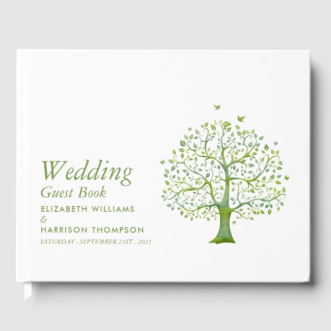 Livre D'or Arbre de vie, mariage élégant (Recto)