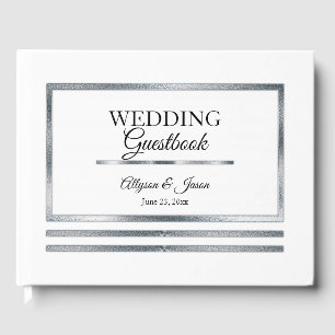 Livre D'or ARGENT Blanc Moderne Simple Mariage élégant