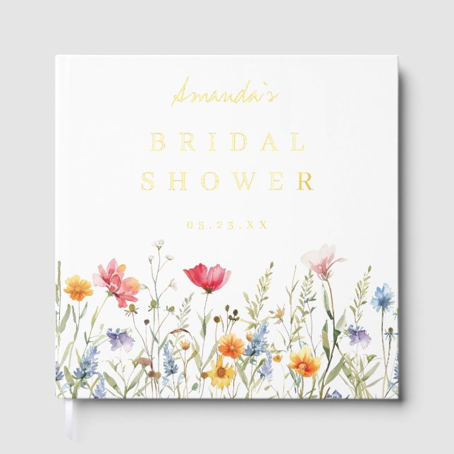 Livre D'or Arrosage de mariage floral à l'aquarelle (Recto)