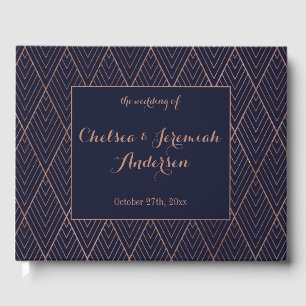 Livre D'or Art Déco Marine Gold Custom Wedding