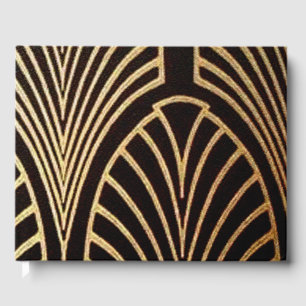 Livre D'or Art nouveau, art déco, ventilateur motif, bronze, 