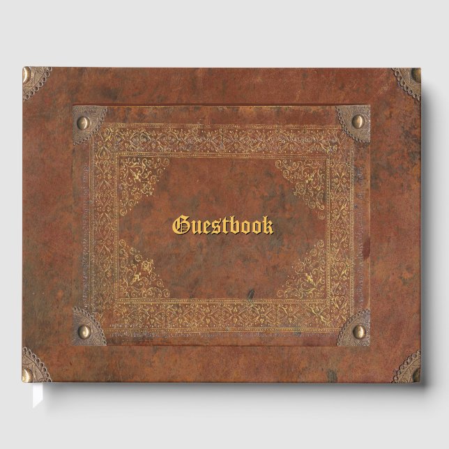 Livre D'or Aspect en cuir antique (Recto)