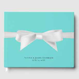 Livre D'or Audrey Teal Blanc Mariage Moderne Luxe Nuptial