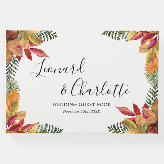 Livre D'or Automne Automne Mariages Invités Réserver (Devant)