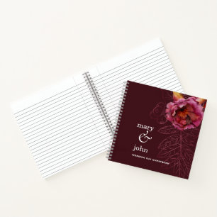 Livre d'or Automne Boho Bourguignon Rose à découpe