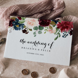 Livre D'or Automne Rustique Bourgogne Moderne Mariage de call