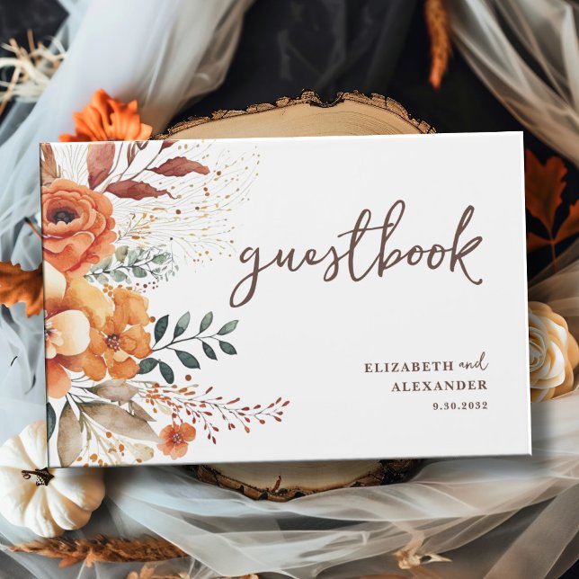 Livre D'or Autumnal floral chaleureux tonalités botaniques ma (Créateur téléchargé)