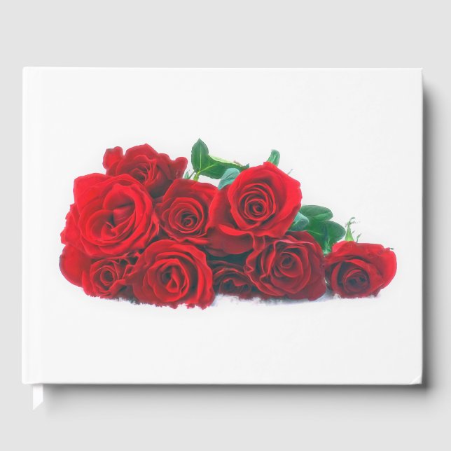 Livre d'or aux Roses Rouges Vibrantes (Recto)