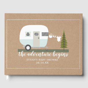 Livre D'or Aventure Retro Camper Trailer Baby shower garçon