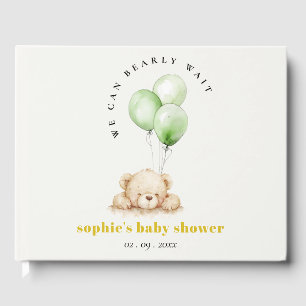Livre D'or Baby shower à ballon d'attente neutre vert