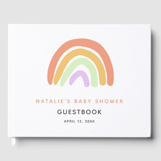 Livre D'or Baby shower arc-en-ciel Cute personnalisée (Recto)