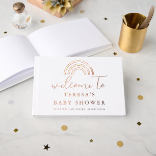 Livre D'or Baby shower arc-en-ciel doux bienvenue