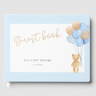 Livre D'or Baby shower Ballons Teddy Bear Blue Tan