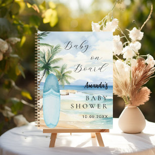 Livre d'or Baby Shower bébé à bord du surf