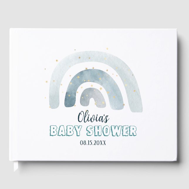 LIVRE D'OR BABY SHOWER CUT BLEU RAINBOW ENFANTS (Recto)