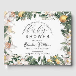 Livre D'or Baby shower d'aquarelle florale Citrus Lemon